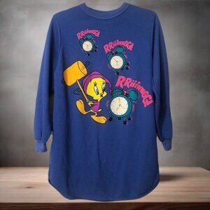 Vintage 1997 Looney Tunes Tweety Pajama Long Shirt